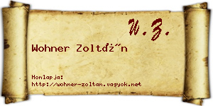 Wohner Zoltán névjegykártya