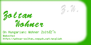 zoltan wohner business card